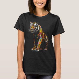 T-shirt Tigre Polygone coloré Tigre animal