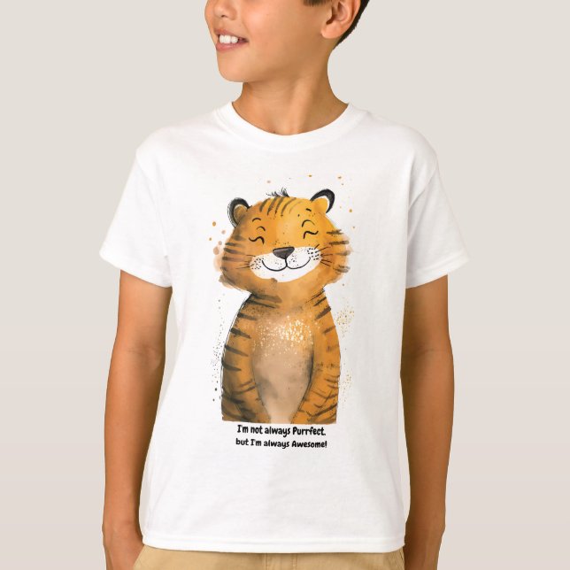T-shirt tigre pour enfants personnalisé (Devant)