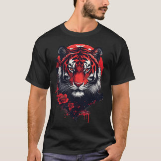 T-shirt Tigre Rouge Japonais – Esprit Féroce