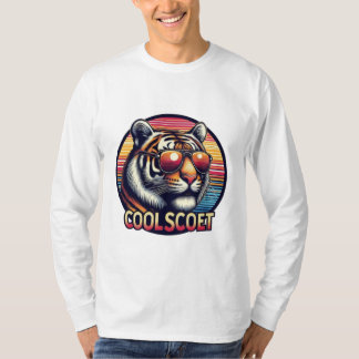 T-shirt Tigre Stylé - Look Rétro avec Lunettes de