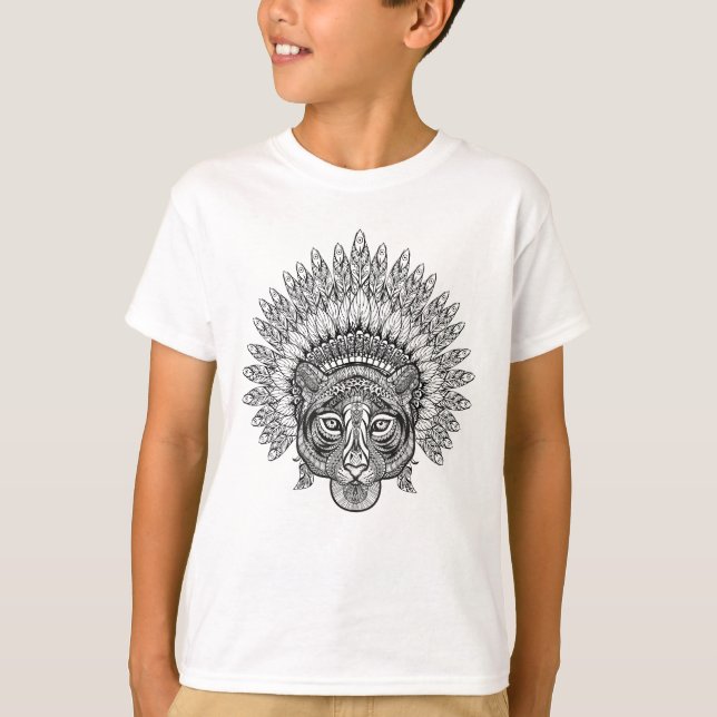 T-shirt Tigre tiré par la main dans le style (Devant)