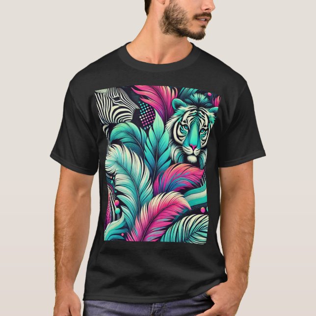 T-shirt Tigre Tropical - Design de Jungle Vibrant (Devant)