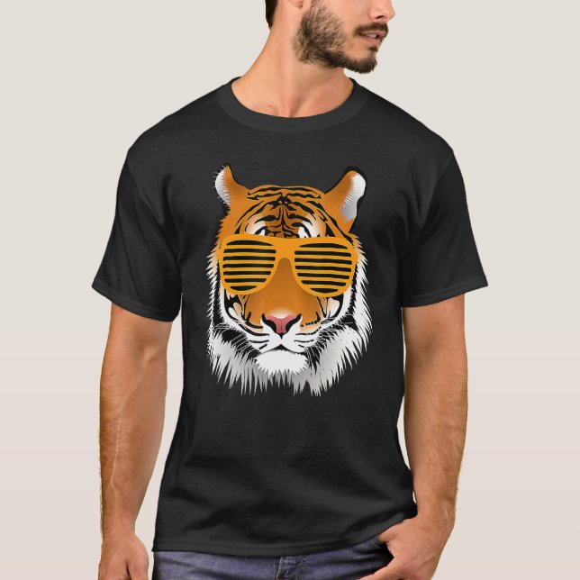 T-shirt Tigres cool d'animaux rayés (Devant)