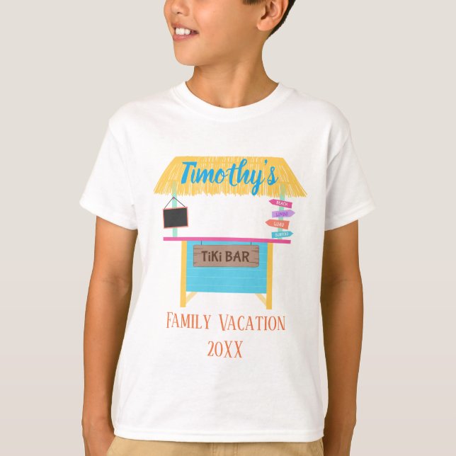 T-shirt Tiki Bar Famille Vacances fun (Devant)