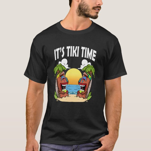 T-shirt Tiki Head C'est Tiki Time Tikis Hawaii Hawaii Lua (Devant)