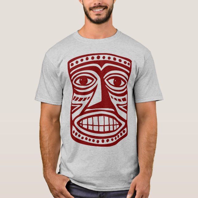 T-shirt Tiki Mask III - Burgandy (Devant)