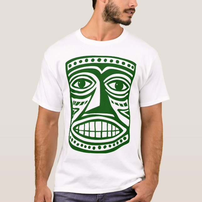 T-shirt Tiki Mask III - Dk Green (Devant)