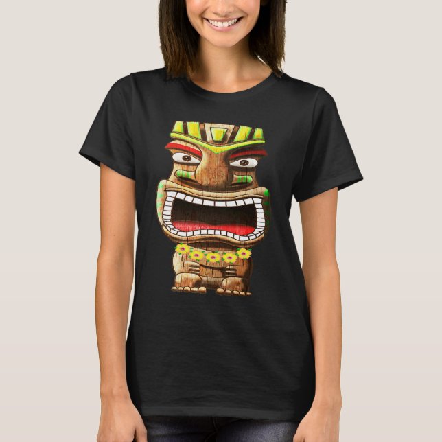 T-shirt Tiki Totem Polynesian Hawaii Mythology (Devant)