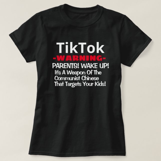 T-shirt TikTok - Avertissement - Parents Se Réveiller ! T- (Design devant)