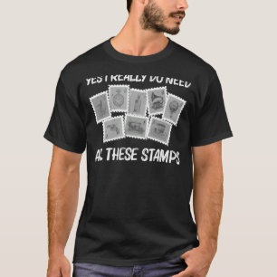 T-shirt Timbre cool Pour Hommes Femmes Timbre Collecte Col