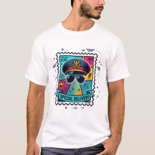 T-shirt Timbre de facteur Pop Art