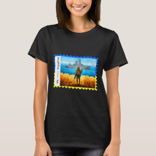 T-shirt Timbre de la fierté du drapeau de l'Ukraine rétro 