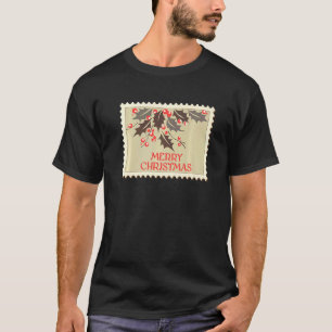 T-shirt Timbre de Noël Joyeux Noël Bonne Année Vinta