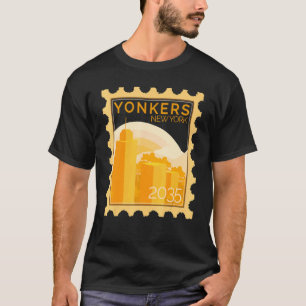 T-shirt Timbre De Postage Avec Coucher De Soleil Dans Les