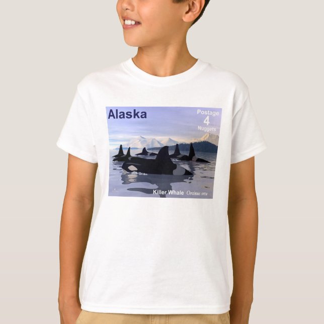 T-shirt Timbre des baleines tueuses de l'Alaska (Devant)