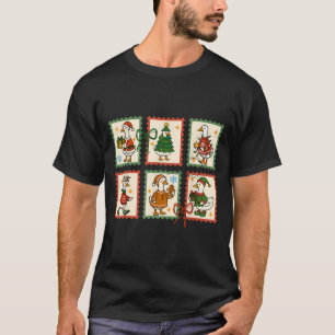 T-shirt Timbré Noël Saint-Nicolas Oie Drôle Joyeux Oie