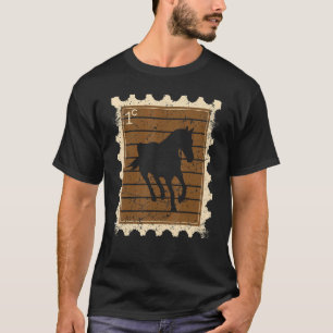 T-shirt Timbre-Poste Avec Un Cheval 3