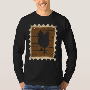 T-shirt Timbre-poste avec un poulet