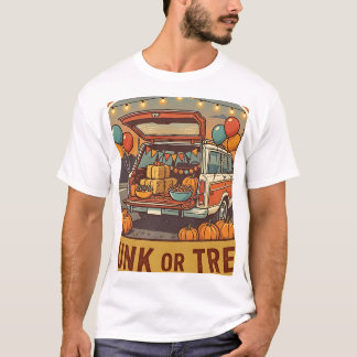 T-shirt Timbre Vintage Trunk Or Treat Fête Communautaire
