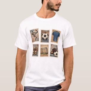T-shirt Timbres de football vintage Collection de football