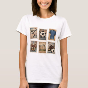 T-shirt Timbres de football vintage Collection de football