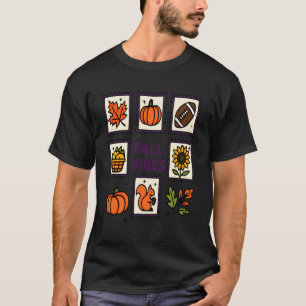 T-shirt Timbres postaux ambiance automnale écureuil feuill