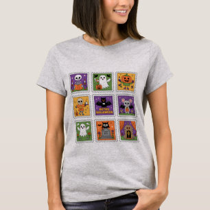 T-shirt Timbres Rétro Halloween Joli Halloween Vintage