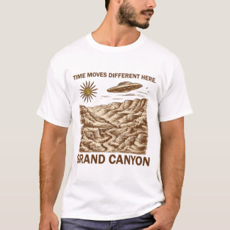 T-shirt Time Moves Different Here – Vintage Sci-Fi Desert