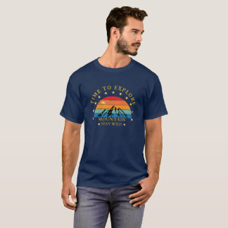 T-shirt Time to Explore Mountain Shirt – Retro Hiking Tee 