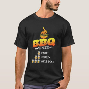 T-shirt Timer BBBQ Mens, Grillade Et Bière À Vapeur Drôle,