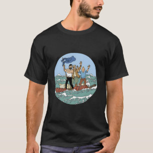 T-shirt Tin Tin Sea Adventure Avec Capitaine Haddock