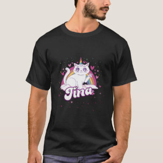 T-shirt Tina Adorable Name With Beautiful Caticorn