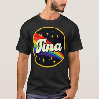 T-shirt Tina Arc En Ciel Dans L'Espace Style Vintage