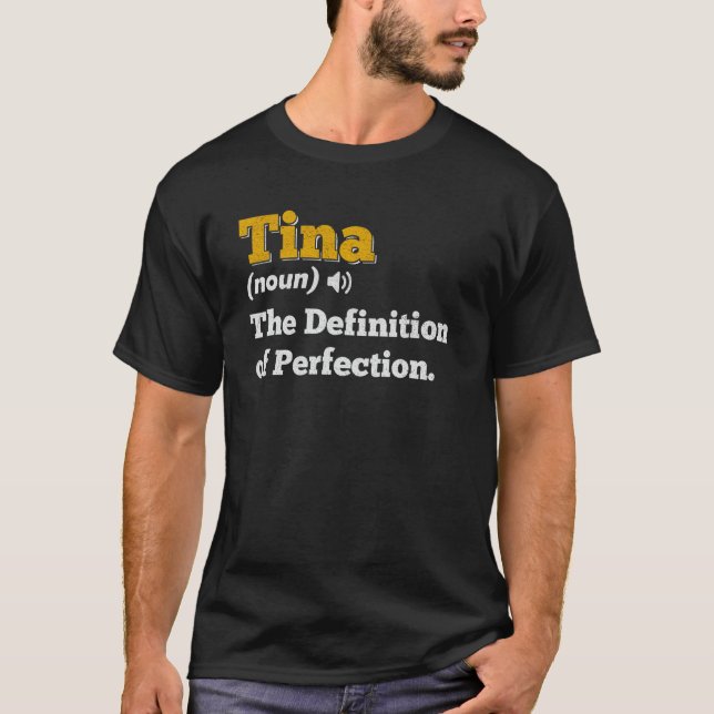 T-shirt Tina Nom cadeau personnalisé Nom anniversaire Défi (Devant)