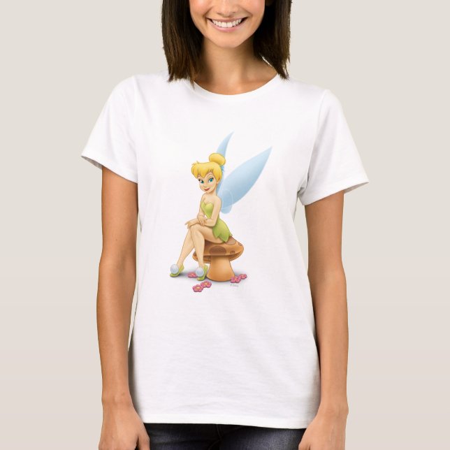 T-shirt Tinker Bell assis sur le champignon (Devant)