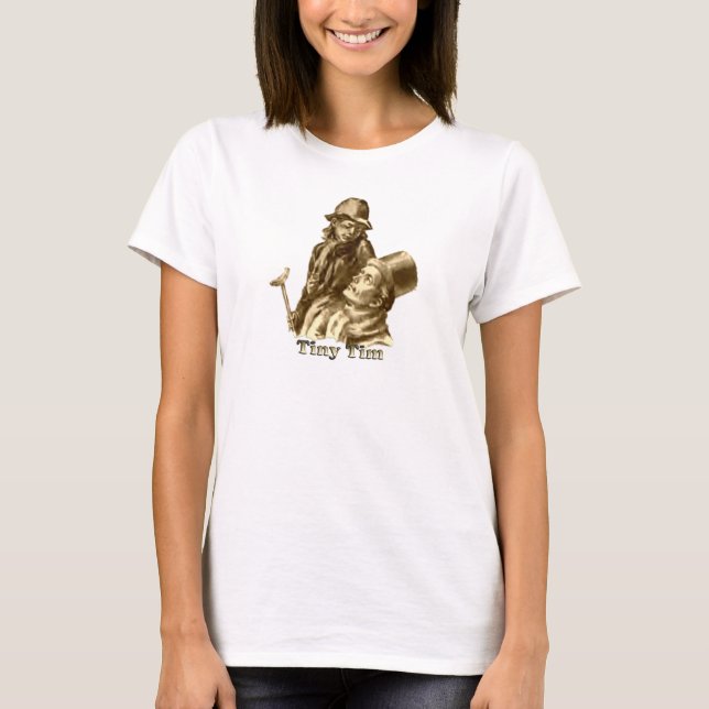 T-shirt Tiny Tim et Bob Cratchit dans un Carol de Noël (Devant)