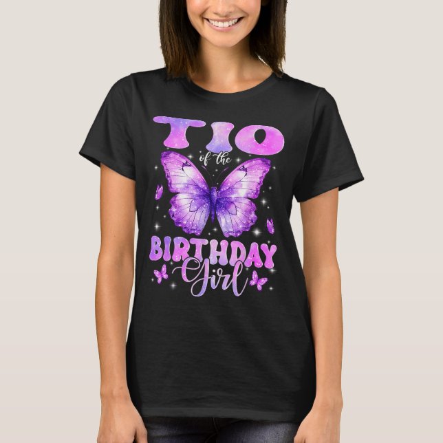 T-shirt Tio Of The Birthday Girl Butterfly Funny Family  (Devant)