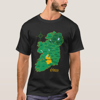 T-shirt Tipperary Ireland County Map Eire Irish Travel