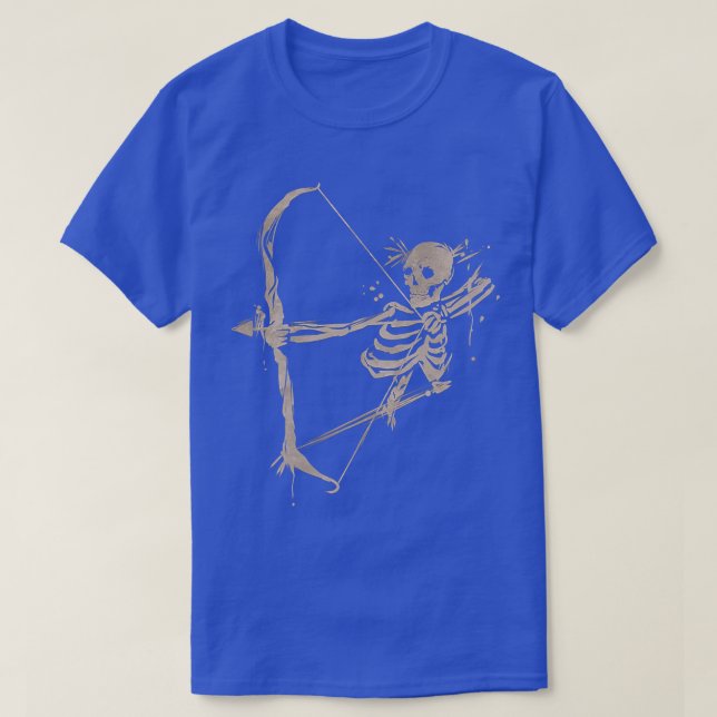 T-shirt Tir à arc Design Squelette Archer avec Bow et Flèc (Design devant)