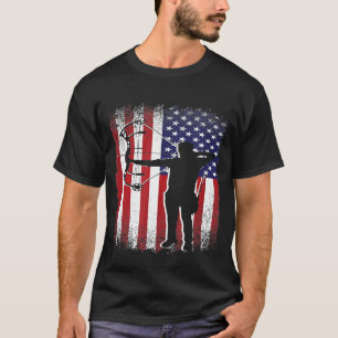 T-shirt Tir à l'arc Bow Sport Art Vintage Usa Drapeau Arch