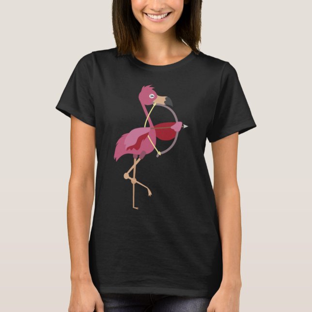 T-shirt Tir à l'arc Flamant rose Bow et flèches Archer Ani (Devant)