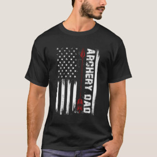 T-shirt Tir à l'arc Papa Usa Rouge Blanc Drapeau