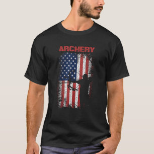 T-shirt Tir à l'arc Retro American Flag America USA Bow