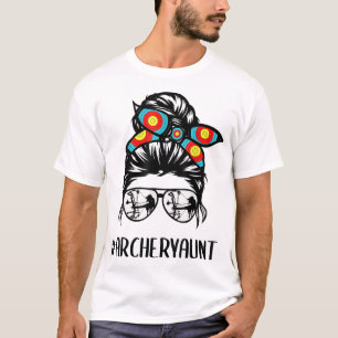 T-shirt Tir à l'Arc Tante Vie Messy Bun Lunettes de cheveu