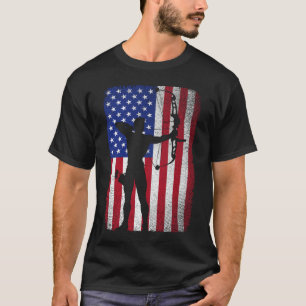 T-shirt Tir À L'Archer À Drapeau Américain Pour Chasseur D