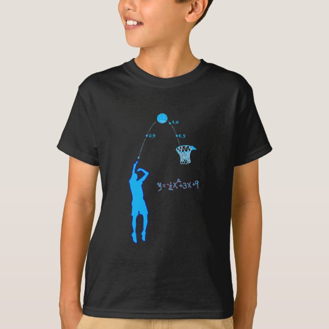 T-shirt Tir de basket-ball et équation quadratique (Devant)