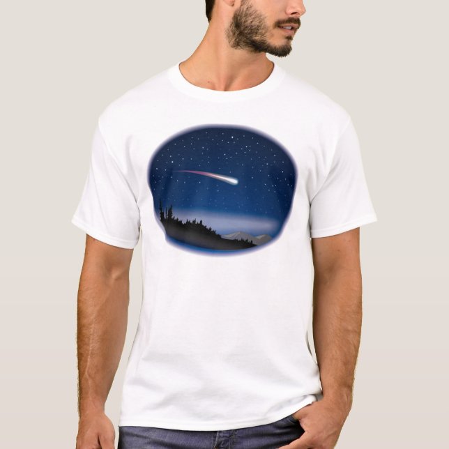 T-shirt Tir une étoile sur le paysage nocturne (Devant)