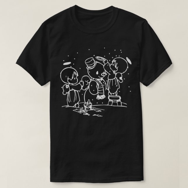 T-shirt Tirage tendance Noël Angels Bâtiment Snowman m (Design devant)