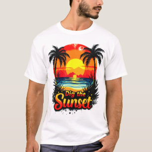T-shirt Tire le tee-shirt de volley-ball Sunset - Parfait