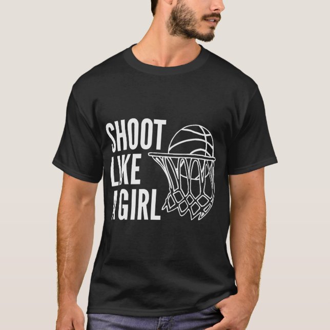 T-shirt Tirer Comme Une Fille Basketball Chemise Basket Ba (Devant)